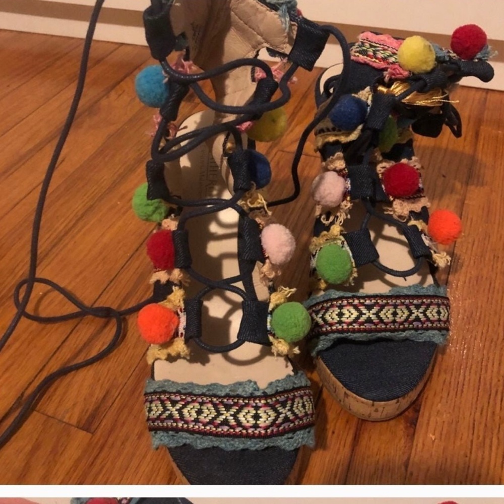 Colorful Pom Pom Women's Sandals